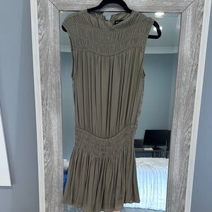 DO+BE Green Pleated Tiered Mini Dress